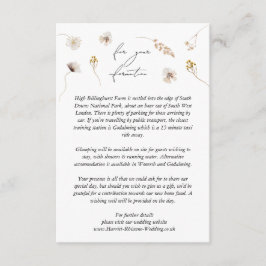 Informações Cartão de Detalhes de Casamento de Flor Selvagem S