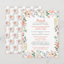 Informações Cartão de Detalhes de Casamento de Flores primaver
