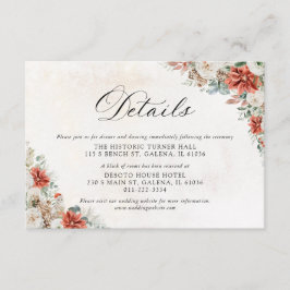 Informações Cartão de Detalhes de Casamento de Inverno