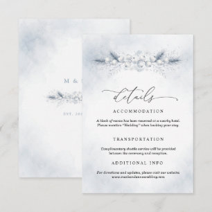 Informações Cartão de Detalhes de Casamento de Inverno com Fru
