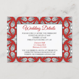 Informações Cartão de Detalhes de Casamento de Mandala Preto e