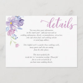 Informações Cartão de Detalhes de Casamento de Peônia Floral e