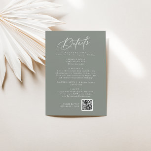 Informações Cartão de Detalhes de Casamento do Charm Dark Dark