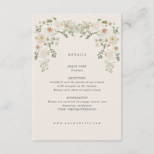 Informações Cartão de Detalhes de Casamento do Jardim Floral d