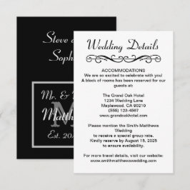Informações Cartão de Detalhes de Casamento do Sr. e Sra. Mode