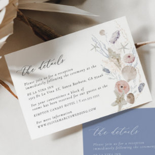 Informações Cartão de Detalhes de Casamento Elegante Boho Prai