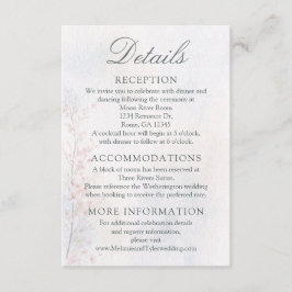 Informações Cartão de Detalhes de Casamento Elegante com Flor 