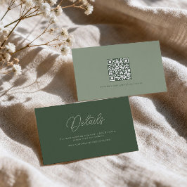 Informações Cartão de Detalhes de Casamento Elegante em Verde 
