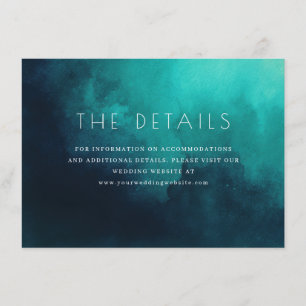 Informações Cartão de Detalhes de Casamento em Aquarela Azul T