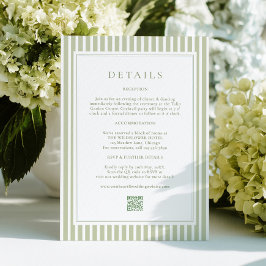 Informações Cartão de Detalhes de Casamento em Oliva Elegante