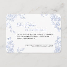 Cartão de Detalhes de Casamento em Porcelana Meado