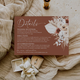 Informações Cartão de Detalhes de Casamento em Terracota Rústi