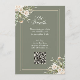 Informações Cartão de Detalhes de Casamento em Verde Sage – Có