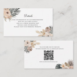 Informações Cartão de Detalhes de Casamento Floral Bege Boho