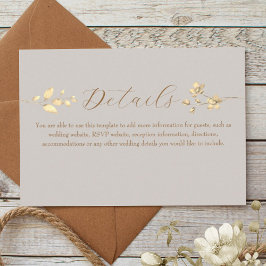 Informações Cartão de Detalhes de Casamento Floral Boho Outono