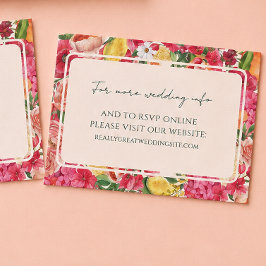 Informações Cartão de Detalhes de Casamento Floral Citrino Ros