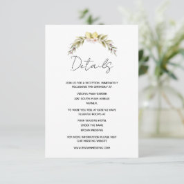Informações Cartão de detalhes de casamento floral de limão