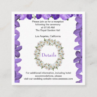 Informações Cartão de Detalhes de Casamento Floral Elegant Arc