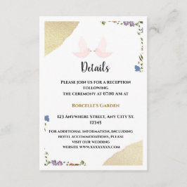 Informações Cartão de Detalhes de Casamento Floral Elegante (C