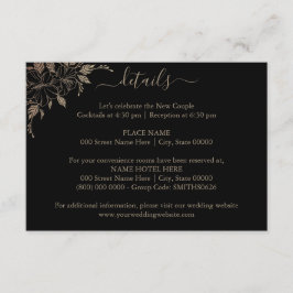 Informações Cartão de Detalhes de Casamento Floral Lines