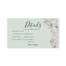 Cartão de Detalhes de Casamento Floral Verde Salvi