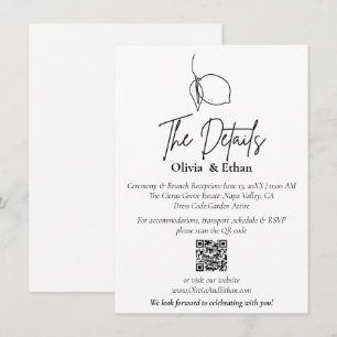 Informações Cartão de Detalhes de Casamento Limão Mínimo com C