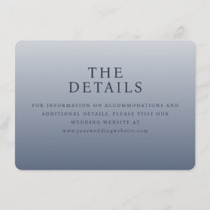 Informações Cartão de Detalhes de Casamento Minimalista Azul C
