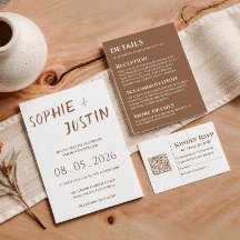 Cartão de Detalhes de Casamento Minimalista Boho