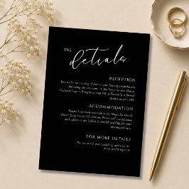 Informações Cartão de Detalhes de Casamento Minimalista Elegan