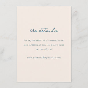 Informações Cartão de Detalhes de Casamento Minimalista em Tea