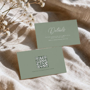 Informações Cartão de Detalhes de Casamento Minimalista em Ver