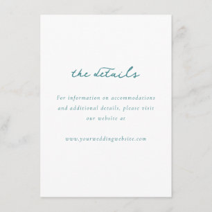 Informações Cartão de Detalhes de Casamento Minimalista em Ver