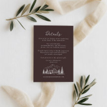 Cartão de Detalhes de Casamento Montanhoso Espress