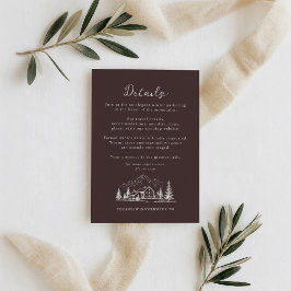 Informações Cartão de Detalhes de Casamento Montanhoso Espress