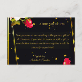 Informações Cartão de Detalhes de Casamento Moody Floral Preto