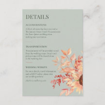 Cartão de Detalhes de Casamento no Jardim de Giras