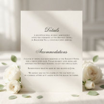 Cartão de Detalhes de Casamento Paisagem Vintage M