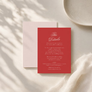 Informações Cartão de Detalhes de Casamento Raspberry Blush