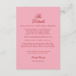 Informações Cartão de Detalhes de Casamento Retro com Listras 