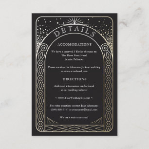 Informações Cartão de Detalhes de Casamento União Celestial (D