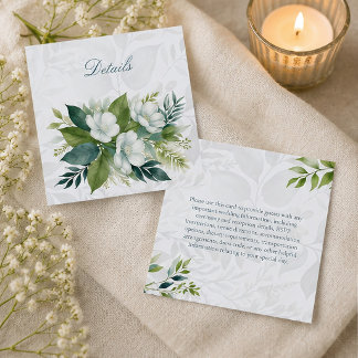 Informações Cartão de Detalhes de Casamento Verde Salvia Eucal