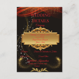 Informações Cartão de Detalhes de Noivado Preto Elegante com D