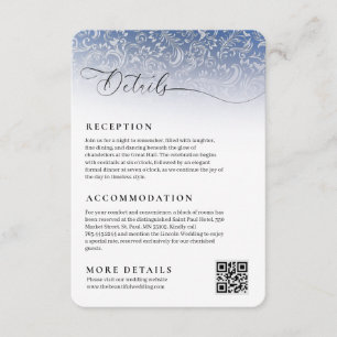 Informações Cartão de Detalhes de Recepção do Casamento tema d