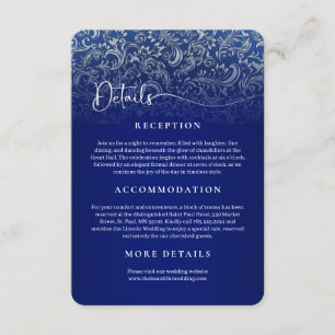 Informações Cartão de Detalhes de Recepção do Casamento tema d