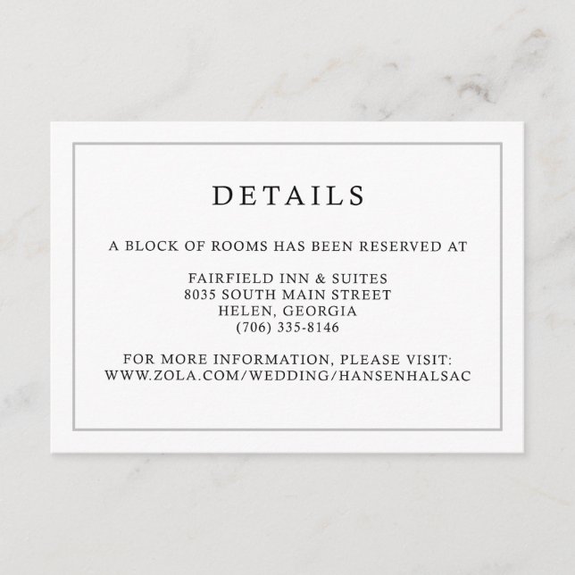 Informações Cartão de Detalhes de Retenção do Monograma (Frente)