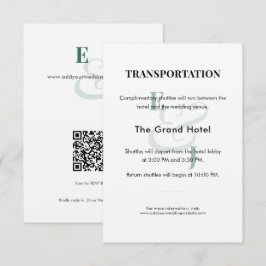 Informações Cartão de Detalhes de Transporte para Casamento Es