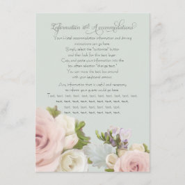 Informações Cartão de Detalhes do Buquê de Rosa Empoeirada Flo