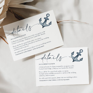 Informações Cartão de Detalhes do Casamento à Beira-Mar