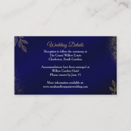 Informações Cartão de Detalhes do Casamento Azul Marinho Doura
