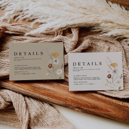 Informações Cartão de Detalhes do Casamento Boho Wildflower